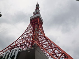 東京タワーを下から見上げた姿