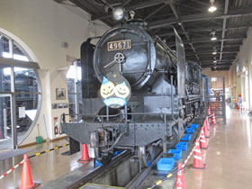 真岡駅にあるSL記念館の蒸気機関車